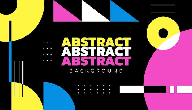 Creative various abstract shapes with bright colors in black background vector design