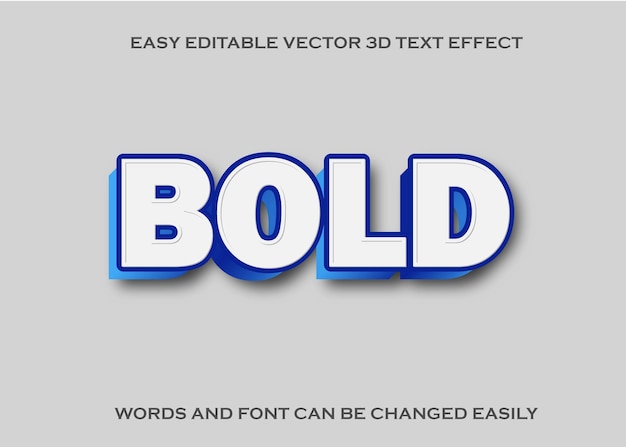 Creative vector 3D bold text effect