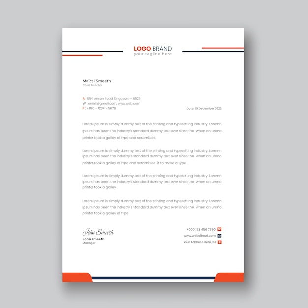 Creative vector business company letterhead template design