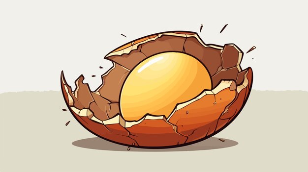 Vector creative vector cartoon style illustration of cracking egg