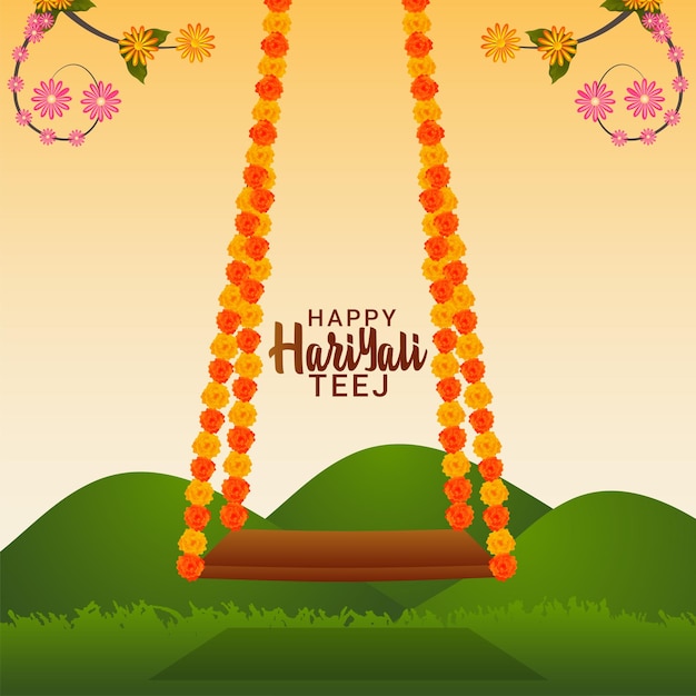 Creative vector illustration of hariyali teej