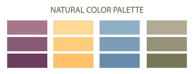 Creative vector illustration of natural tone color palette set isolated on white background art