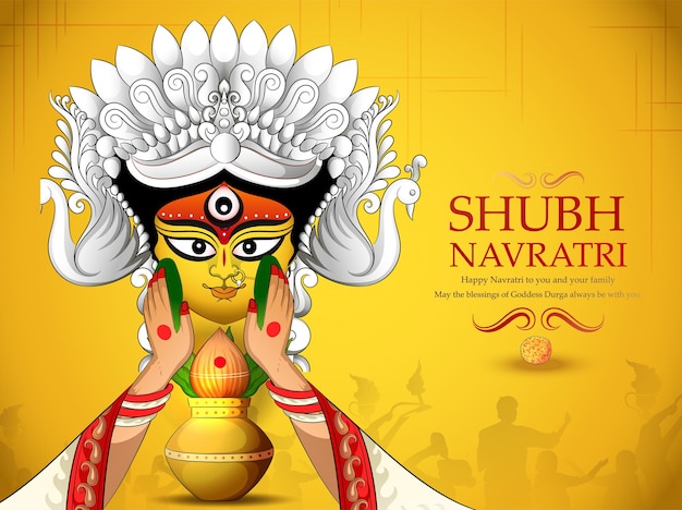 creative vector illustration of NavratriDurga puja festival