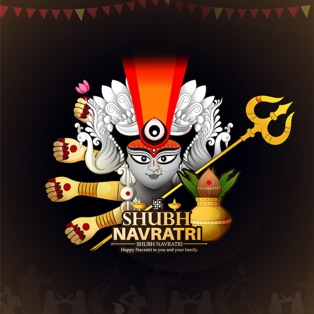 creative vector illustration of NavratriDurga puja festival