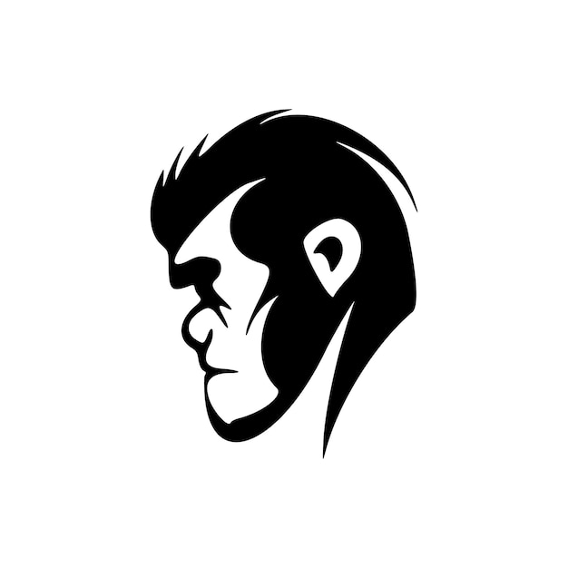 Creative vector logo of a black monkey on a white backdrop