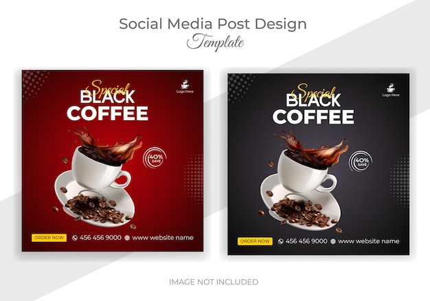 Vector creative vector premium coffee shop drink menu promotion social media banner template