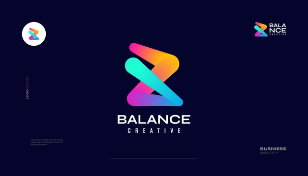 Creative and Vibrant Letter B Logo Design with Colorful Gradient Concept B Logo with Blend Style for Business and Technology Brand Identity