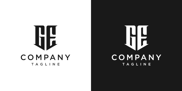 Creative Vintage Letter GE Monogram Logo Design Icon Template White and Black Background