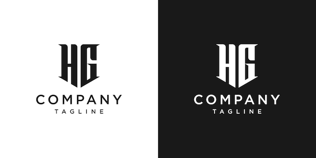 Creative Vintage Letter HG Monogram Logo Design Icon Template White and Black Background