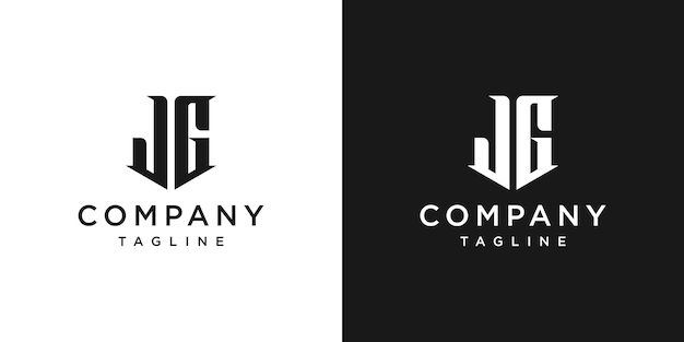 Creative Vintage Letter JG Monogram Logo Design Icon Template White and Black Background