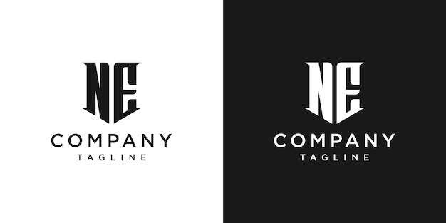 Creative Vintage Letter NE Monogram Logo Design Icon Template White and Black Background