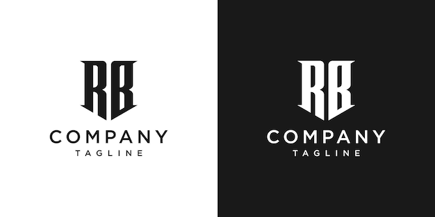 Creative Vintage Letter RB Monogram Logo Design Icon Template White and Black Background