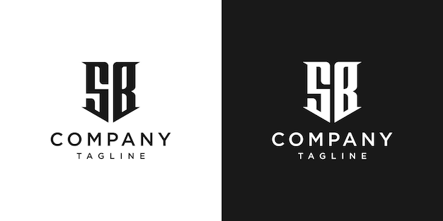 Creative Vintage Letter SB Monogram Logo Design Icon Template White and Black Background