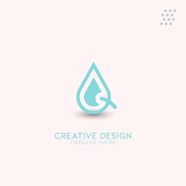 Creative Water drop Q logo Design