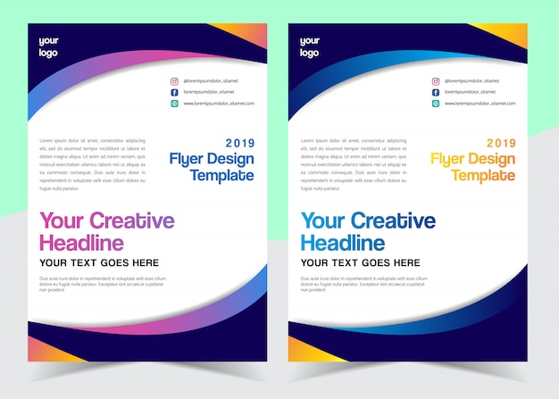 Creative Wavy Flyer Design with Different Color