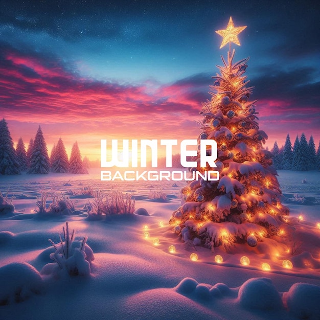 Creative Winter landscape background