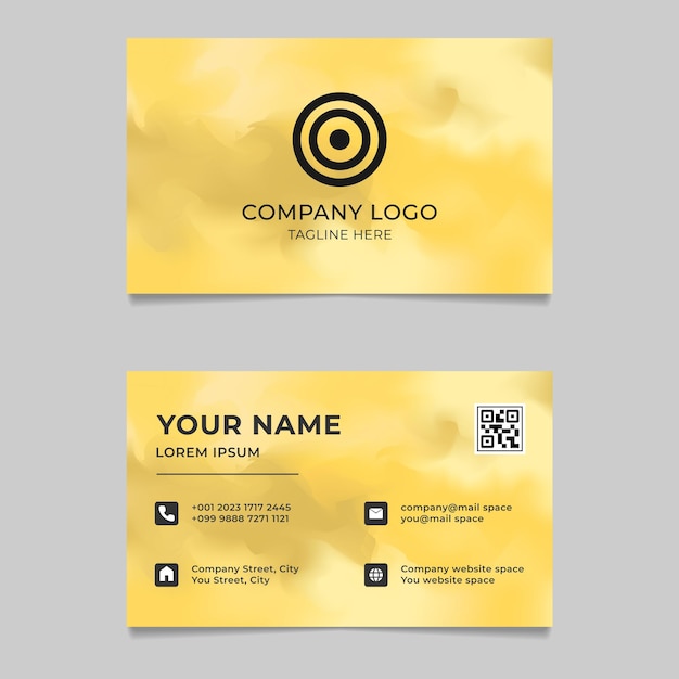 Creative yellow gradient business card template