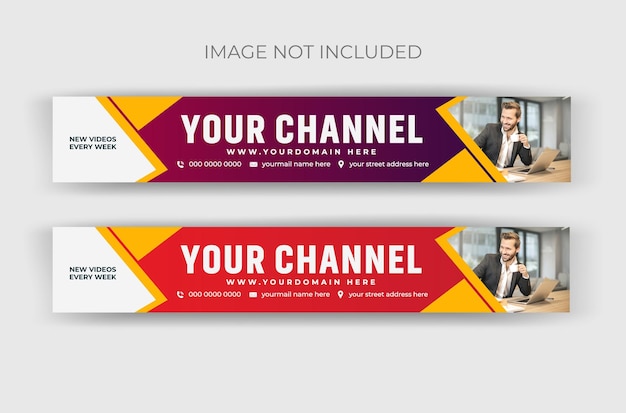 Creative YouTube Channel Art Banner Design and Vector illustration