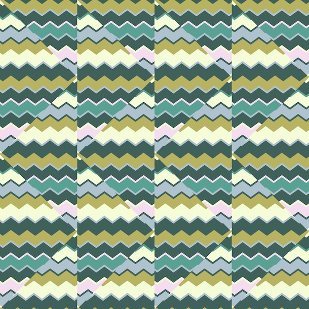 Creative zig zag wave seamless pattern Hand drawn lines mosaic ornament Retro stripes print wallpaper