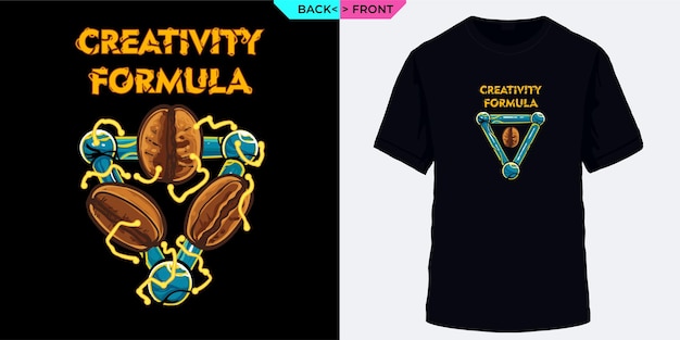 Creativity formula with coffee energy illustration suitable for shirt screen printing