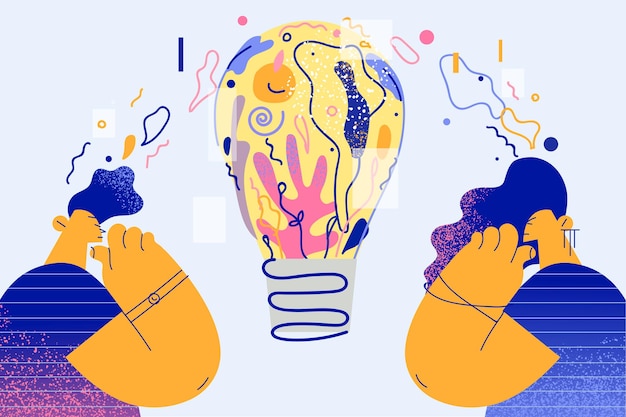 Creativity and new ideas as innovation concept illustration