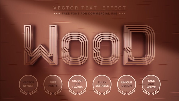 Creativity Wood Editable Text Effect, Font Style