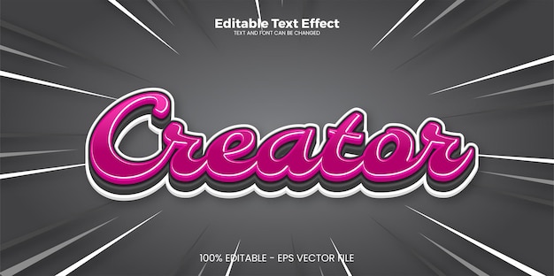 Creator editable text effect in modern trend style