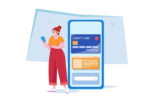 Credit Card Application Illustration concept on white background