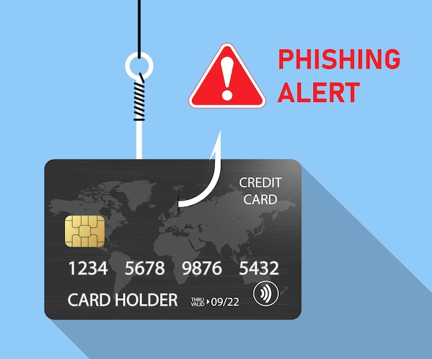 Credit card fraud theft of bank data Phishing alert