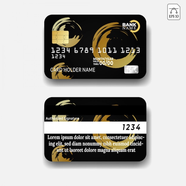 Vector credit card template with abstract design