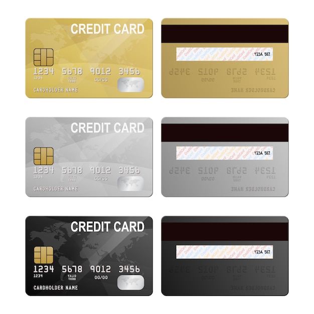 credit card two sides set