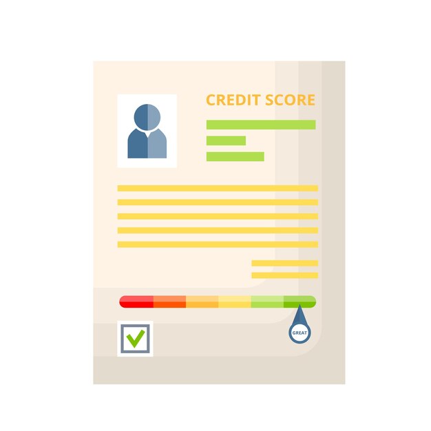 Credit document with history statistics indicators of creditworthiness and solvency