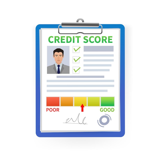 Credit report Business card Online concept Financial chart Online concept