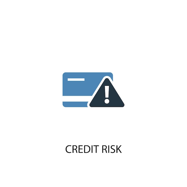 Credit risk concept 2 colored icon. Simple blue element illustration. Credit risk concept symbol design. Can be used for web and mobile UI/UX