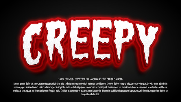 Creepy 3d editable text effect