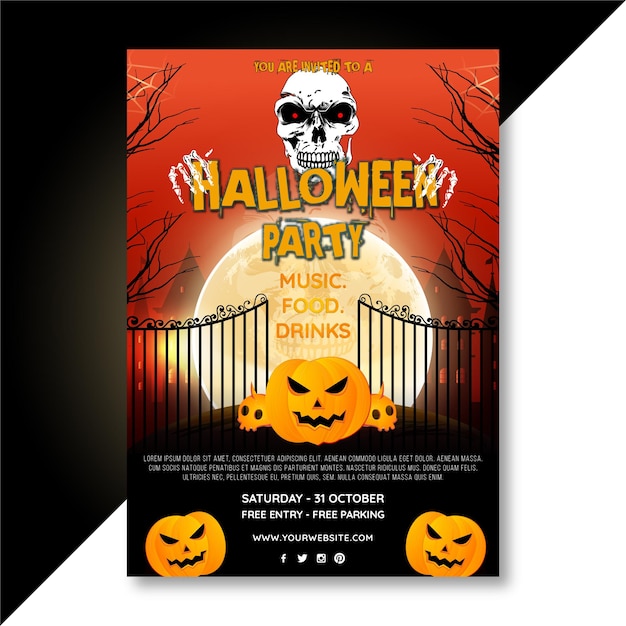 Vector creepy halloween party template