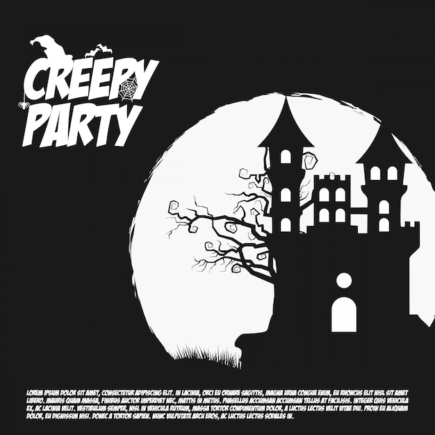 creepy party night template