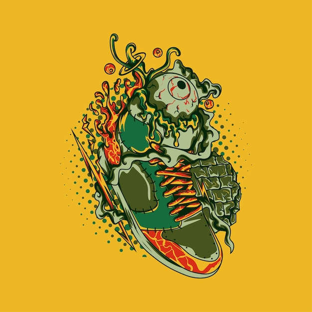 Creepy Sneakers Illustration for merchandise or other