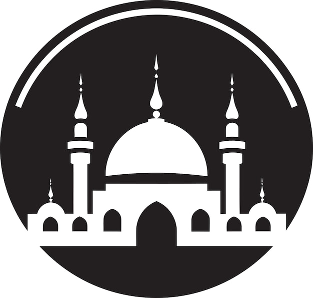 Crescent Crest Mosque Icon Design Sacred Symmetry Emblematic Mosque Icon