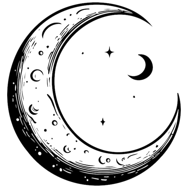 crescent moon drawing line head line art black realistic sketches painting