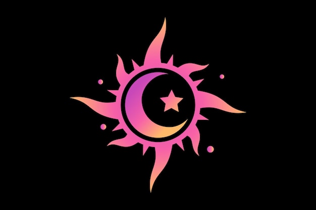 Crescent Moon Fortune Sticker Design