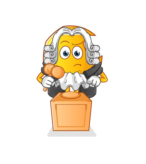 The Crescent moon judge holds gavel. character vector