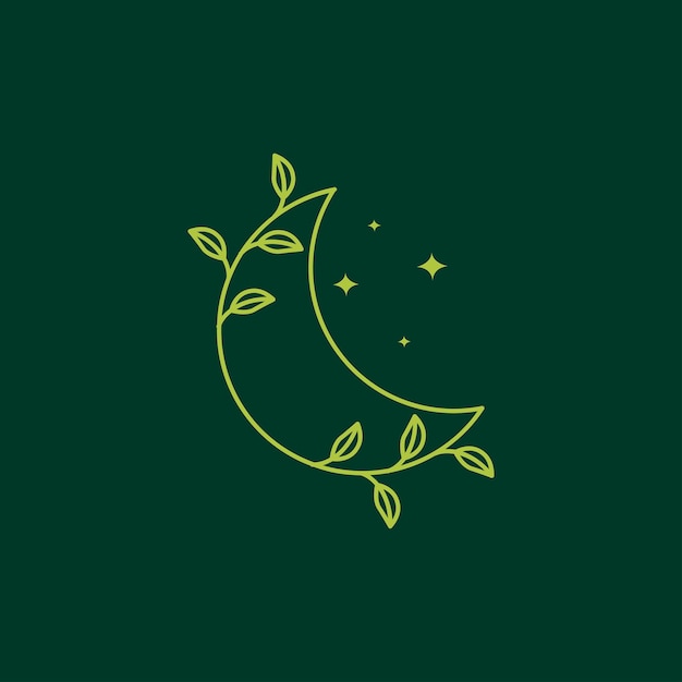 Crescent with leaf logo design