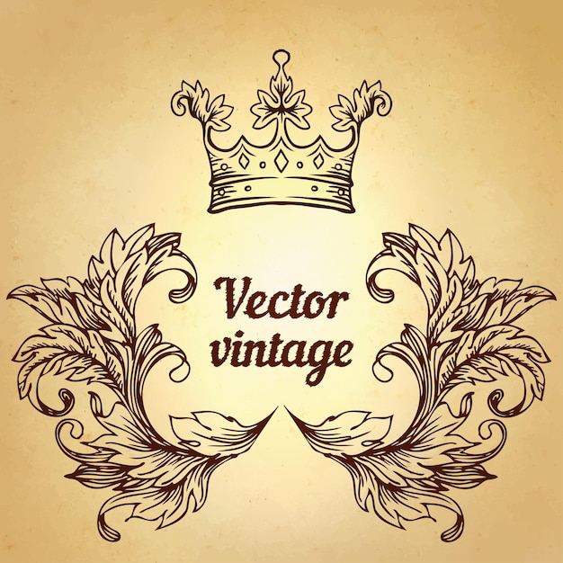 Vector crest with vintage style design elements use for logo frame