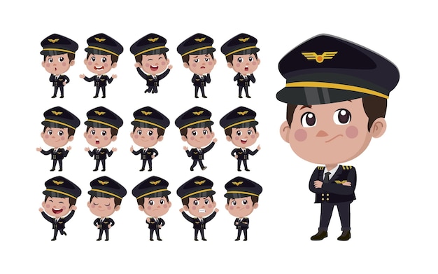 Crew commander with different poses