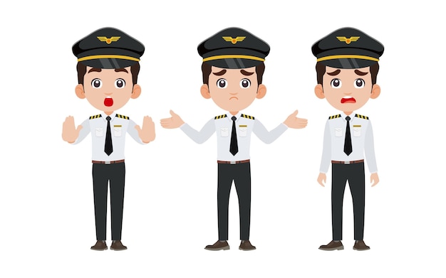 Crew commander with different poses