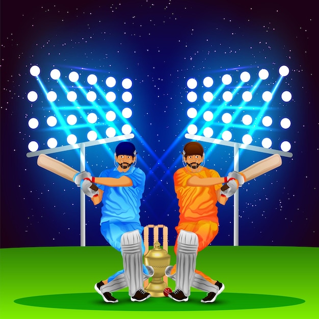 Cricket championship tournament card with vector illustration