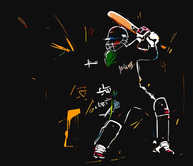 Vector cricket colorful graphic design vector illustration