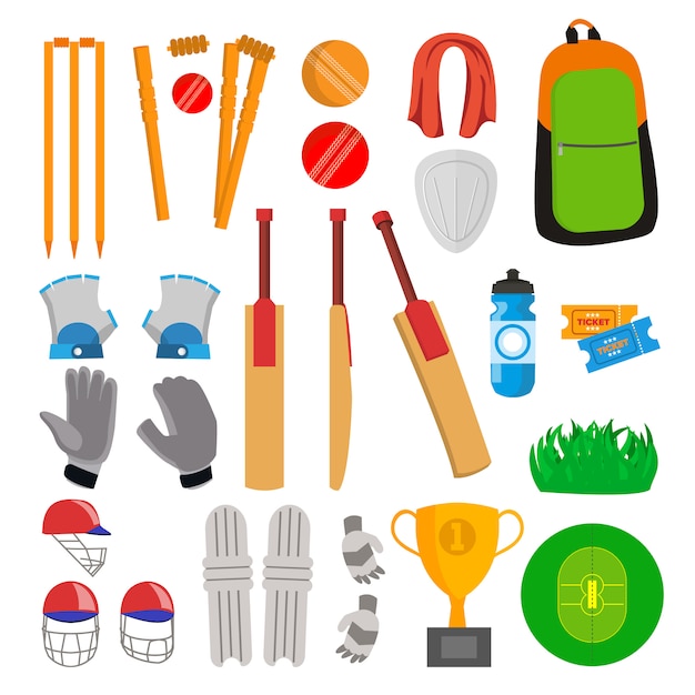 Cricket Icons Set 