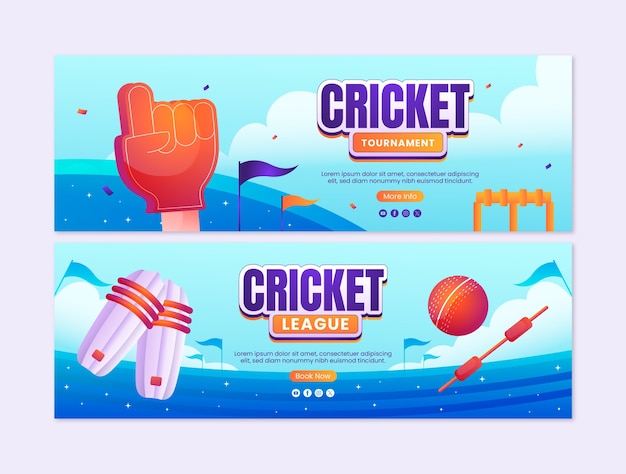 Cricket logo banner design